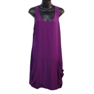 Loeffler Randall Purple Silk Silhouette Dress Size 6